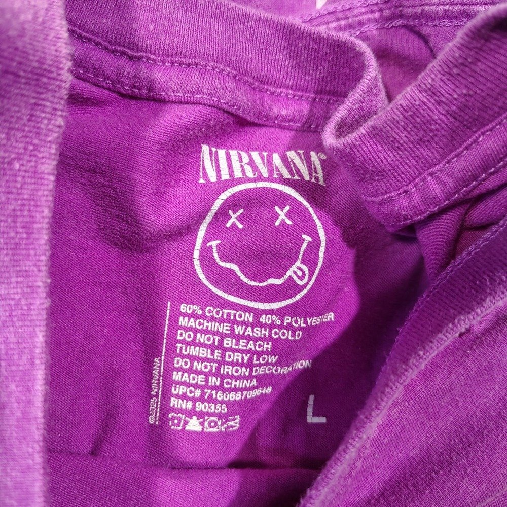 Nirvana Shirt Women Large Purple Live 93 Tour Graphic Tee Band Merch - Picture 10 of 11